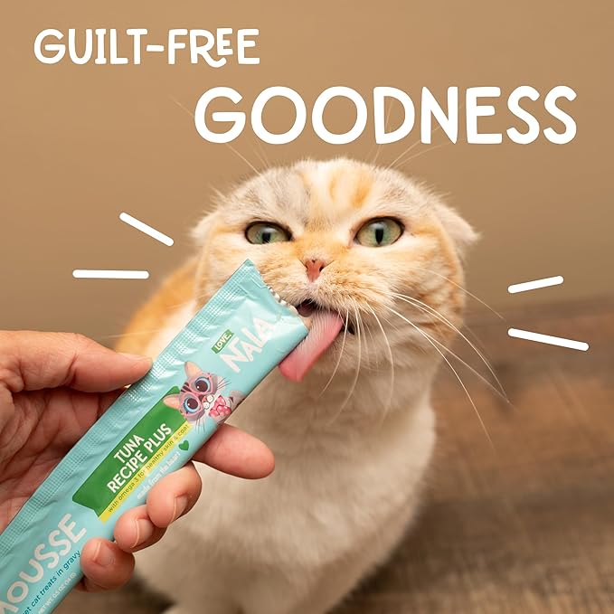LOVE, NALA Digestive Health Chicken + Prebiotic Mousse Cat Treats – Lickable Squeeze-Up Puree, Topper or Treat – Grain-Free, 24 Pack – Human-Grade Protein, Non-GMO, No Artificial Additives