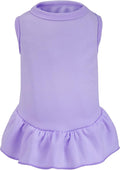Dog Dresses Cat Skirt Solid Color Dog Clothes Summer Sleeveless Puppy Girl Clothes for Small Pet Dogs Cats (Light Purple, Small)