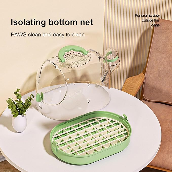 Practical Bird Cage Clear Carriers Box with Bottom Grids for Outdoor Walking Pet Travel Birdcage Transport Bird Carriers