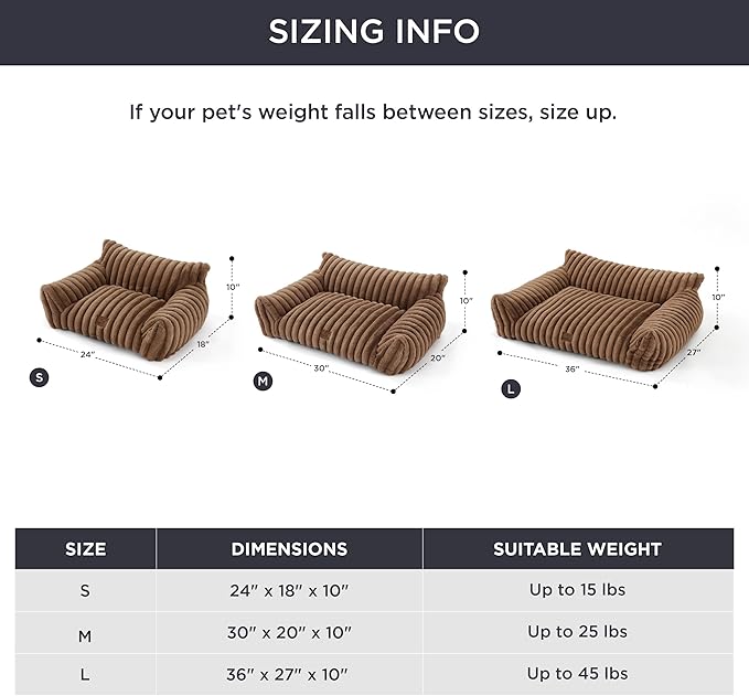 Bedsure ComfyFleece™ Cute Cat Couch for Pets - As Seen on TV on Good Day New York, Fuzzy Cats beds for Indoor Cats with Removable Washable Cover, Supportive Pet Sofa, 24inch, Camel Brown