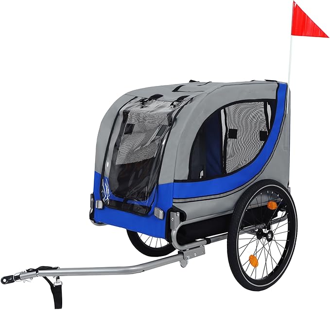 Large Dog Bike Trailer, All-Terrain Pet Carrier, Cargo Carrier, Durable Steel Frame for Travel, Cycling, Outdoor Adventures