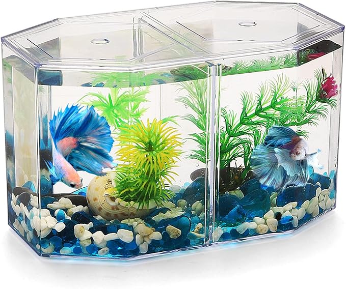 Aquarium Fish Breeder Box - Transparent Octagonal Isolation Tank for Fish Breeding, Isolation & Protection - Increases Survival Rate for Fish, Shrimp, and Small Aquatic Pets