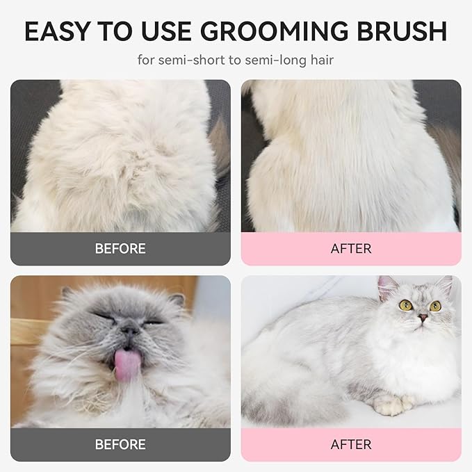 Aumuca Cat Brushes for Indoor Cats, Cat Hair Brush for Shedding, Cat Brush for Long or Short Haired Cats, Cat Grooming Deshedding Brush for Dog Kitten Horse Massage Removes Loose Fur