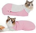 Self-Adhesive Cat Grooming Wrap, Cozy Cat Wrap for Cutting Nails, Breathable Anti-Scratch Cats Swaddle Bag for Brushing, Ear Cleaning, Dental Care, Medication, Injections, Pink S