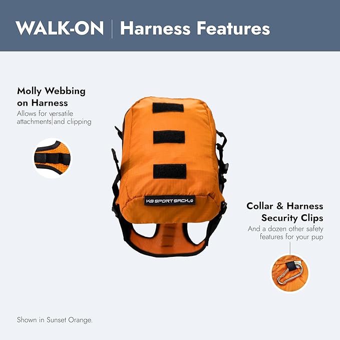 K9 Sport Sack Walk-On | Dog Carrier Dog Backpack with Harness & Storage (Medium, Anthracite Black)