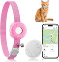 Cat Tracker, No Monthly Fee Pet Tracker for Cats, Cat GPS Tracker Compatible with Apple Find My App(Only iOS), Real-Time Tracking, Precise Positioning, Smart Alerts, Waterproof