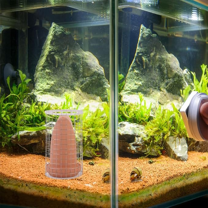BESPORTBLE Discus Breeding Cone: Fish Breeding Cones Cave Ceramic Spawning Cave with Cage for Discus Fish Angelfish, 7.8 * 3inch