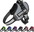 JSXD Dog Harness,No-Pull Service Dog Harness with Handle Adjustable Outdoor Pet Dog Vest 8M Reflective Nylon Material Vest for Breeds,Easy Control for Small Medium Large Dogs
