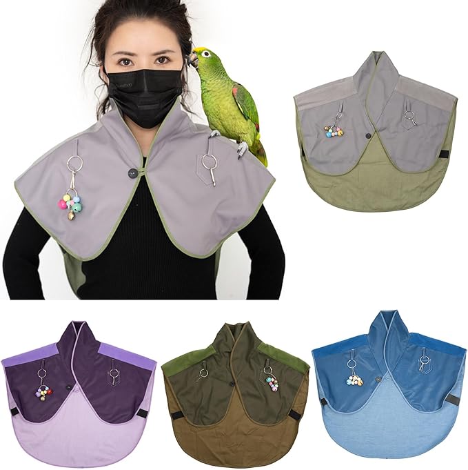 Interactively Play Parrot Shoulder Protector Neck Guard Pet Bird Parakeets Shawl Anti-Scratch Multifunctional Shawl - 1Pcs (Purple-Plus)