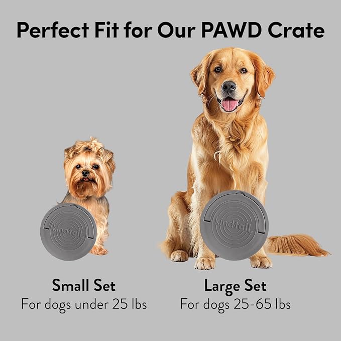 KindTail Portable Pet Feeder, Travel Dog Bowls with Lid and Handle, Microwave and Dishwasher-Safe, 10oz Inner Bowl & 20oz Outer Bowl, Grey