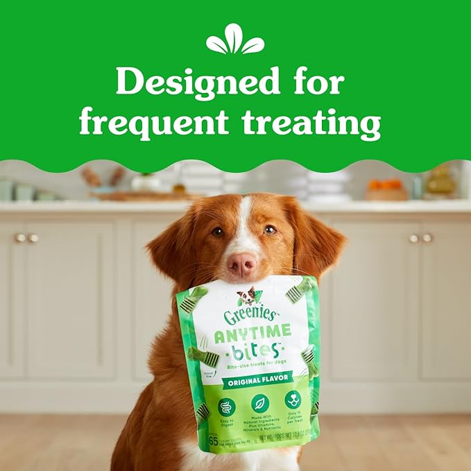 Greenies Anytime Bites Dog Treats, Mint Flavor, Dog Training Treats, 10.3 oz. Bag