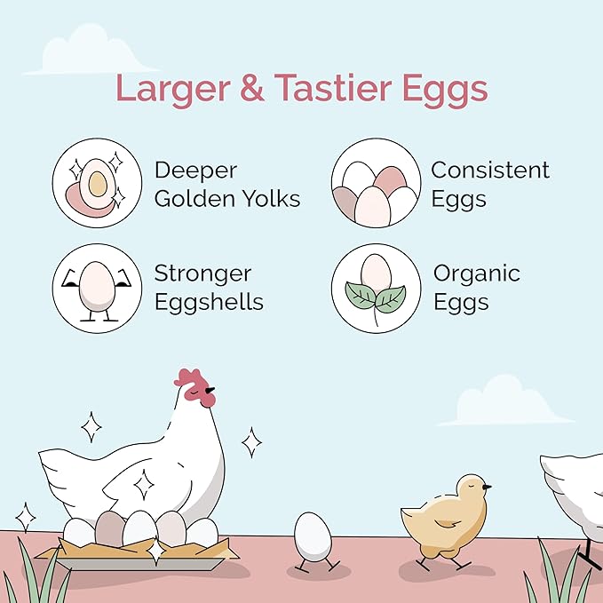 Mile Four Organic Chicken Feed (46 lbs) Layer Pellet, Non-GMO, USA Grown, 16% Protein, Corn-Free, Soy-Free, Non-Medicated Feed for Chickens