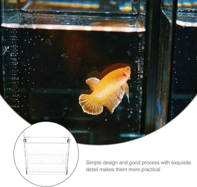 COHEALI Hanging Fish Isolation Box Acrylic Guppy Breeding Separator Aquarium Nursery Fry Tank Medium Size for Aquarium Fish and Mini Parrot Breeding
