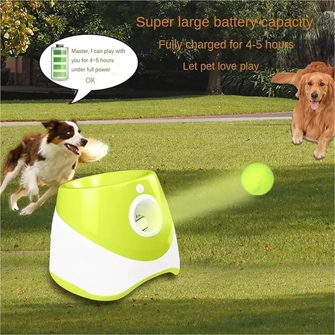 Dog Launcher Automatic Toy Tennis Throwing Pinball Machine Fun Interactive Throw Rechargable Catapult USB Charging(Blue)