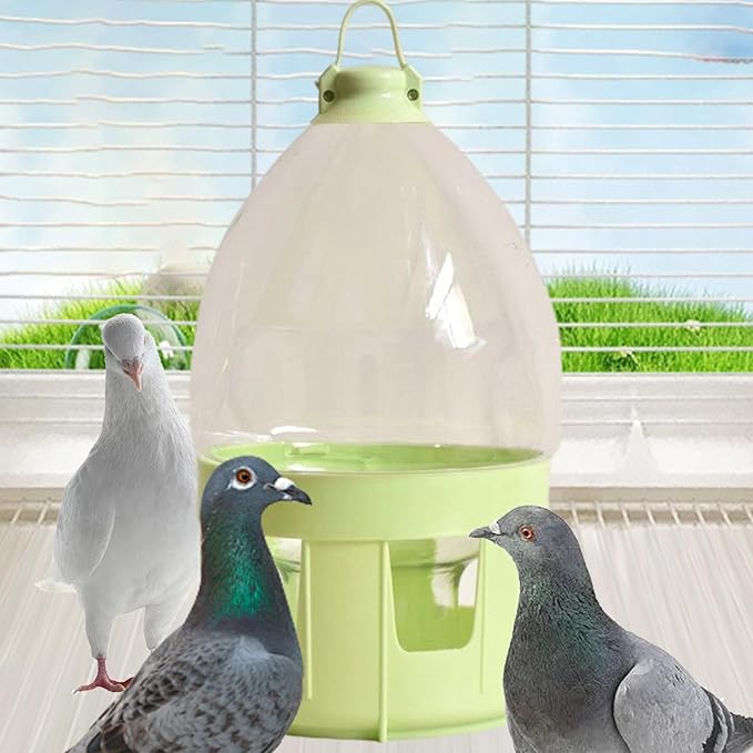 Pigeon Water Dispenser Bird Drinker Large Capacity Automatic Pet Water Pot Container Drinker Bottle for Parrot Lovebirds Duck, 4L