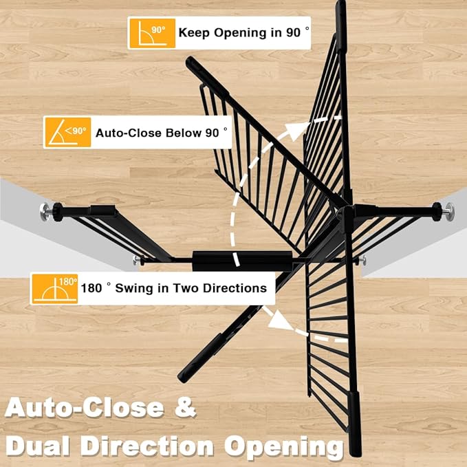 40.5" Extra Tall Cat Pet Gate 57.4-60.2" Wide Pressure Mounted Tall Pet Gate Easy Walk-Through Auto-Close Safety Baby Gate for Cats and Dogs for Indoor Stairs, Doorways, and Kitchen