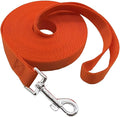 Nylon Training Dog Leash for Small Medium Large Dogs, 15ft 20ft 30ft 50ft Long Leash Dog/Puppy Lead for Obedience Recall Training, Camping (1" x 15ft, Orange)