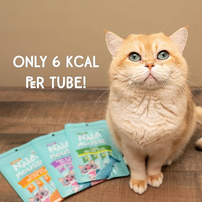 LOVE, NALA Digestive Health Chicken + Prebiotic Mousse Cat Treats – Lickable Squeeze-Up Puree, Topper or Treat – Grain-Free, 24 Pack – Human-Grade Protein, Non-GMO, No Artificial Additives