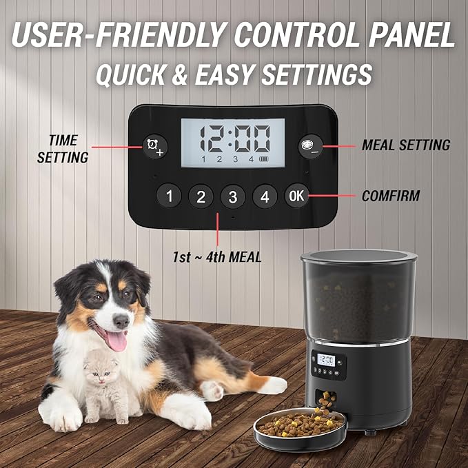 Automatic Cat Feeder Timed Food Dispenser for Cat Pet | Patented Anti-Cockroach Design Easy Clean