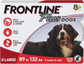 FRONTLINE Plus Flea and Tick Treatment for X-Large Dogs Up to 89 to 132 lbs. 8 Treatments