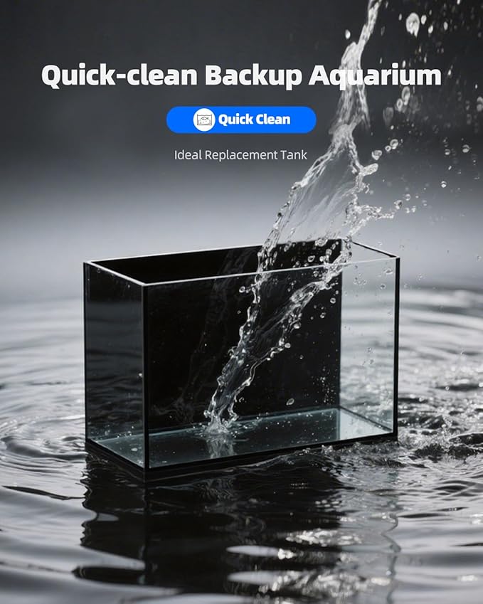 2.5 Gallon Clear Glass Fish Tank, Small Fish Tank Aquarium for Betta, Goldfish, Snail,Shrimp and Aquatic Planting