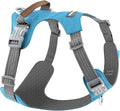No Pull Dog Harness – Adjustable Reflective Nylon Vest for Small Medium Large Dogs, Escape Proof Training Harness with Leather Control Handle, Lightweight Aluminum Hardware (Cyan, M)