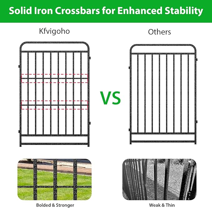 Heavy Duty Dog Playpen: 24 Steel Panels 47" Height, Square Steel Pipe with Reinforced Crossbars, 54FT 227 Sq.ft Portable Fence for Yard RV Camping, Snowy Black