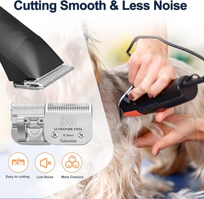 30# Clipper Blades Pet Grooming Clipper Replacement Blades Detachable Blade Compatible with andis/wahl/Oster Dog Clippers