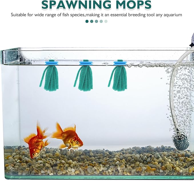 Sewroro 10pcs Fish Spawning Mops: Floating Egg Collector for Aquarium Tanks - Soft Sponge Breeding Grass for Fry Protection and Fish Farming Supplies