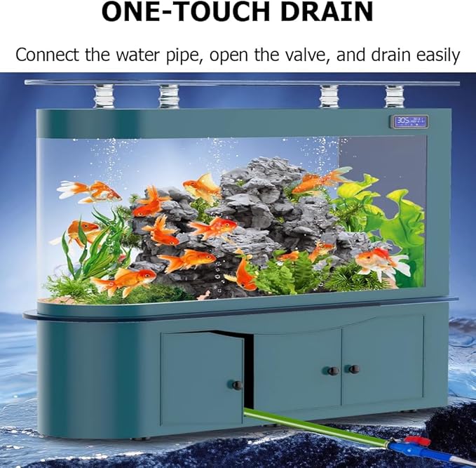 68 Gallon Aquarium Fish Tank,LCD Screen,Large Glass Fishbowl,Bottom Filtration,Heavy Duty Glass Aquarium Kit,Ultra-High-Definition Glass,Screen Display Fish Tan,E