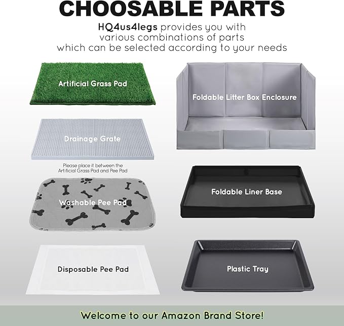 Dog Litter Box, Pee Pad Holder Foldable, 22''x 22'' Indoor Dog Potty Tray for Medium Dogs, High Walls, Seamless, No Assembly, Waterproof, Easy to Clean, No Spill,Portable for Travel