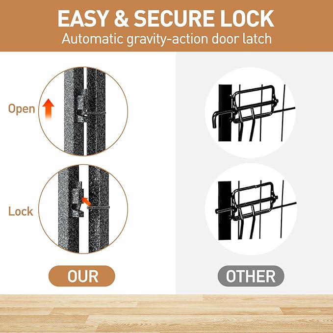 Metal Dog Playpen, 45" Inch Height 8 Panels, Large Dog Fence for Large/Medium/Small Dogs Indoor & Outdoor Bliss, Perfect Dog Pen for Camping, Yard and RV | Black-Silver