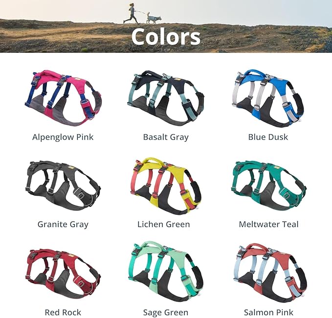 Ruffwear, Flagline Dog Harness, Lightweight and Reflective, No Pull Dog Lift Harness for Hiking, Running and Everyday Use, Lichen Green, Large/X-Large