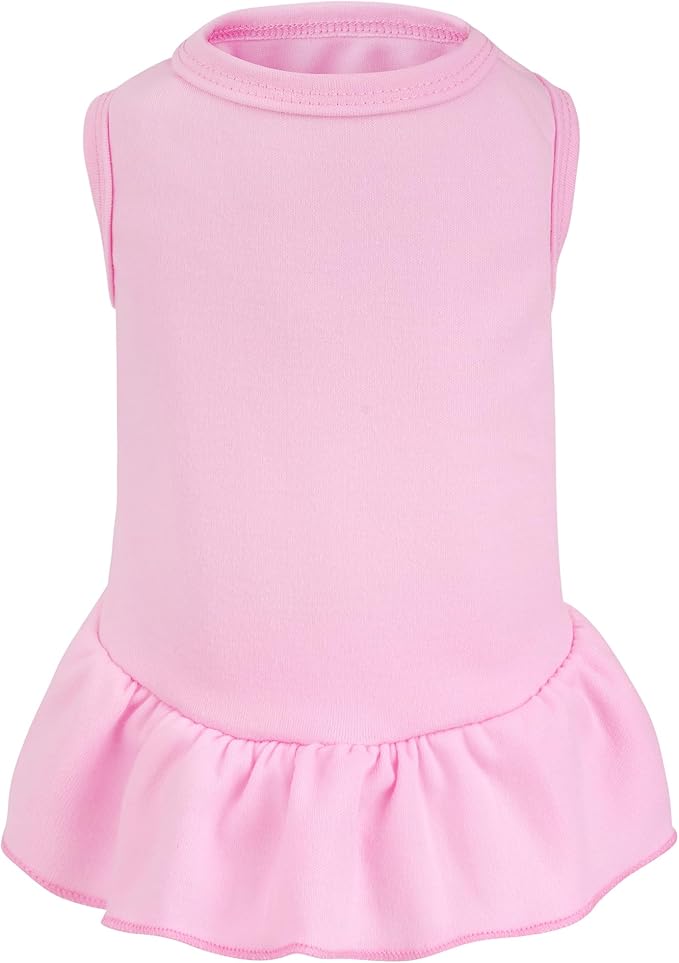 Dog Dresses Cat Skirt Solid Color Dog Clothes Summer Sleeveless Puppy Girl Clothes for Small Pet Dogs Cats (Pink, X-Small)