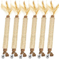 Tocirelo Kitten Chew Toys Teething - 6Pack Natural Silvervine Sticks for Cats, Matatabi Cat Feather Toy Chew Sticks, Cat Teeth Cleaning Treats for Indoor Bored Kitten