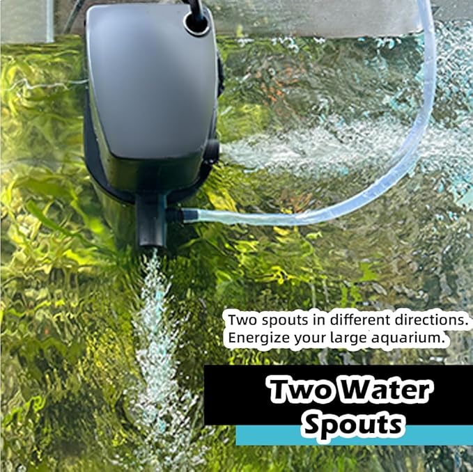COOSPIDER Aquarium Filter 200GPH U-V Fish Tank Green Clean Machine for 20-100 Gal Tank, Submersible Pump Filter for Green Water, Internal Filtration System for Saltwater Freshwater Crystal Clear
