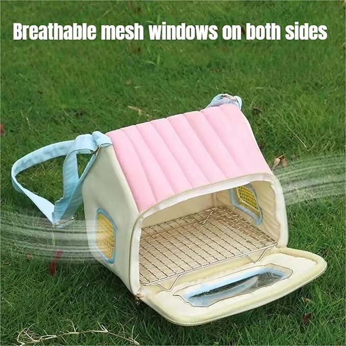 Bird Carrier Backpack - Breathable Sling for Small Pets Like Parrots, Hamsters, Hedgehogs, and Chipmunks(Pink)