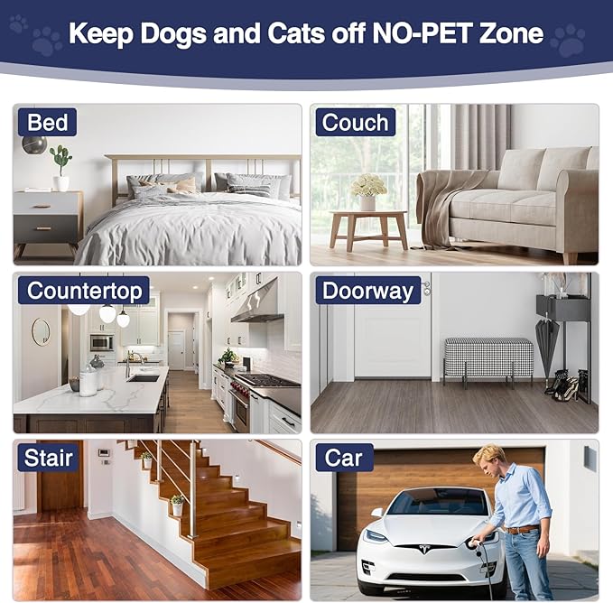 PAPARELA Scat Shock Mat for Dogs and Cats Indoor, Pet Shock Mats for Training Pets, Electric Repellent Mat Keeps Dogs and Cats Off Counter, Couch and Sofa, 3 Training Modes (60"x 12" Two Pieces)