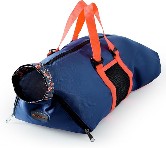 Cinf Cat Nail Clipping Cleaning Grooming Restraint Bag （Free Muzzle） No Scratching Biting for Bathing Nail Trimming Injecting Examining((Navy Blue,M)