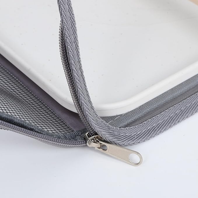 Portable Bird Travel Cage Carrier with Standing Perch, Lightweight Small Parrot and Lizard Pet Carrier Bag for Outdoor Trips, Handheld Grey Travel Cage for Budgie and Conure