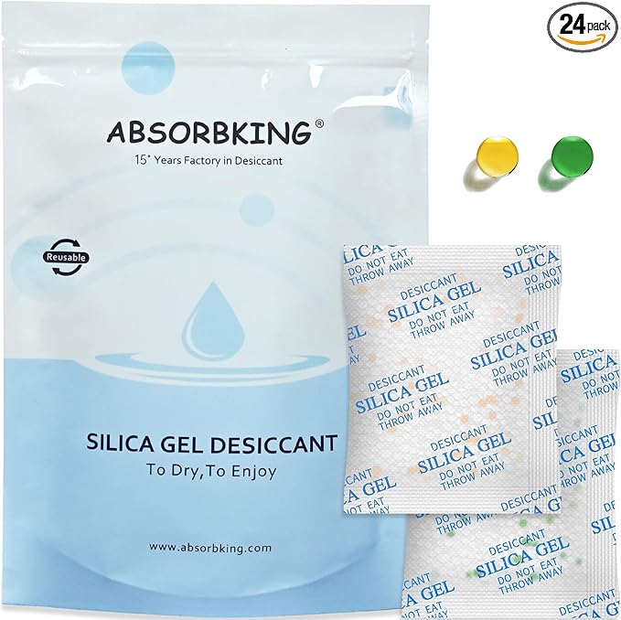 Pet Food Desiccant Bag for Most Smart Feeders, 24 Packs Replaced Desiccant Bags with Color Indicating for Automatic Cat Dog Feeder, Desiccant Bag Replacement