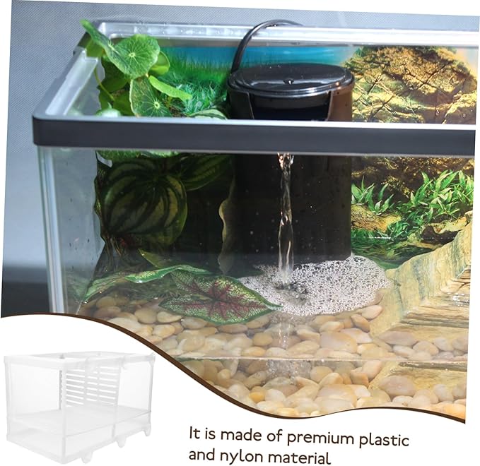 2pcs Fish Tank Breeding Isolation Box Suction Cups Efficient Divider for Shrimp and Fish Hatchery Easy to Install Aquarium Incubator Random Design