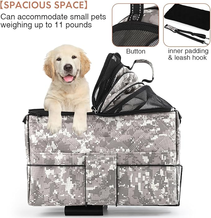 Rear-Mounted Dog Carrier for Bikes — Dog Bike Booster Seat with Breathable Mesh, Padded Interior & Safety Harness, Foldable Pet Bike Seat for Small/Medium Dogs, Waterproof Cover Option