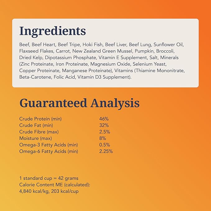 K9 Natural Beef & Hoki Freeze Dried Dog Food, High-Meat Natural Complete Meal or Meal Toppers for Dogs, Grass-Fed Beef & Hoki from New Zealand, Grain-Free, GMO-Free, Complete & Balanced Nutrition, 4lb