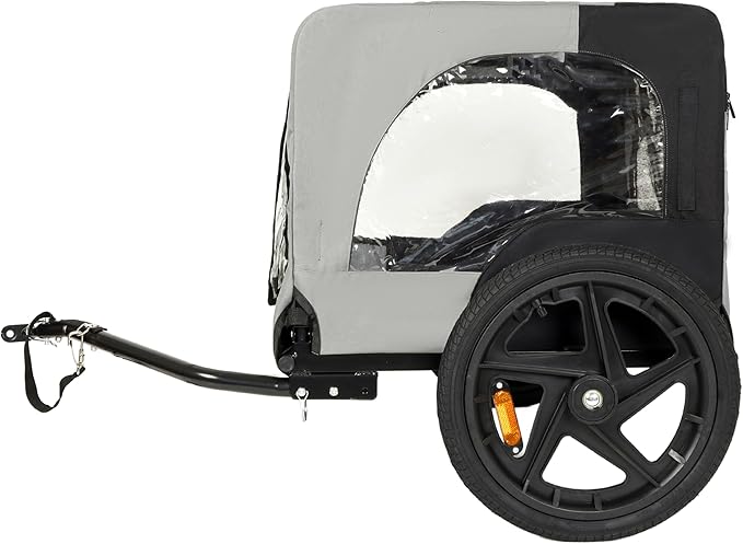 Heavy-Duty Dog Bike Trailer & Collapsible Pet Carrier for Bike with 16-Inch All-Terrain Wheels, Universal Hitch, Safety Flag & Weather-Resistant Design for Outdoor Adventures