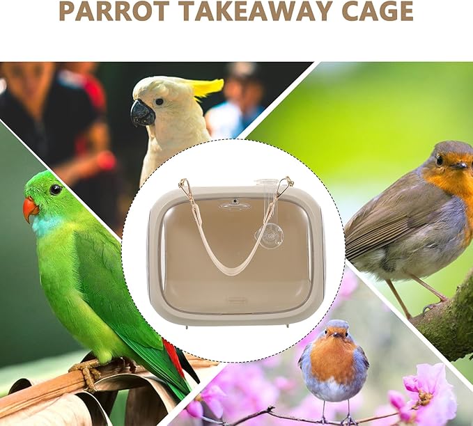 Cabilock Portable Small Bird Travel Cage with Breathable Mesh and Detachable Handle, Outdoor Parrot Carrier Bag for Parakeets, Canaries, Lovebirds Suitable for Travel and Vet Visits