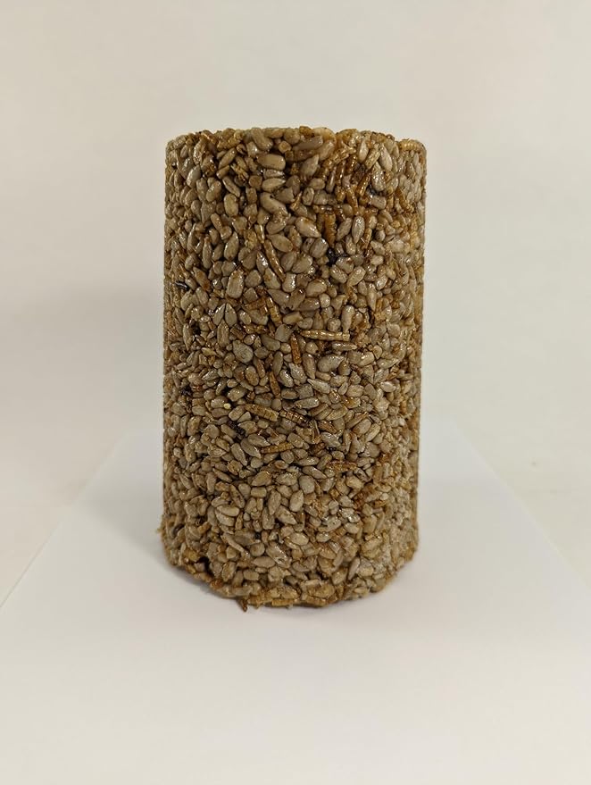 Wildlife Sciences Songbird Treats Seed Tower 2 Packs | Bundle of 2 | 1.5-2 lb Seed Log Towers for Wild Birds (Sunny Mealworm)