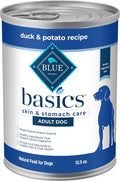 Blue Buffalo Basics Adult Grain-Free Wet Dog Food for Skin & Stomach Care, Limited Ingredient Diet, Duck & Potato Recipe, 12.5-oz. Cans (12 Count)