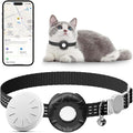 Cat Tracker, Cat Tracker Collar with Safety Elastic Buckle, Works with Any Collar,Compatible with Apple Find My App (Only iOS), No Monthly Fee, Waterproof, Black