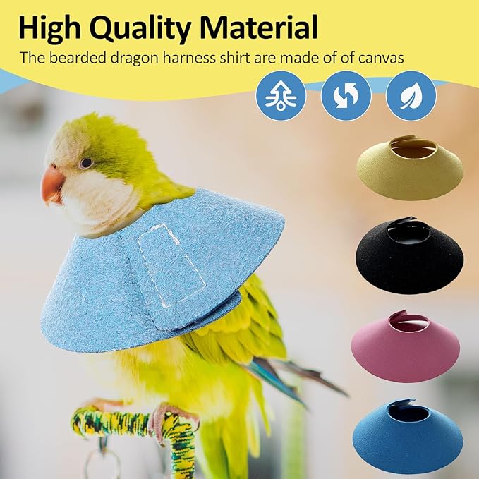 4Pack Bird Cone Collar, Anti-Grab Feather Plucking Wound Healing Safety Elizabethan Collar, Protective Recovery Cones for Budgerigar Cockatiel Lovebirds Cockatoo Parrots (S)